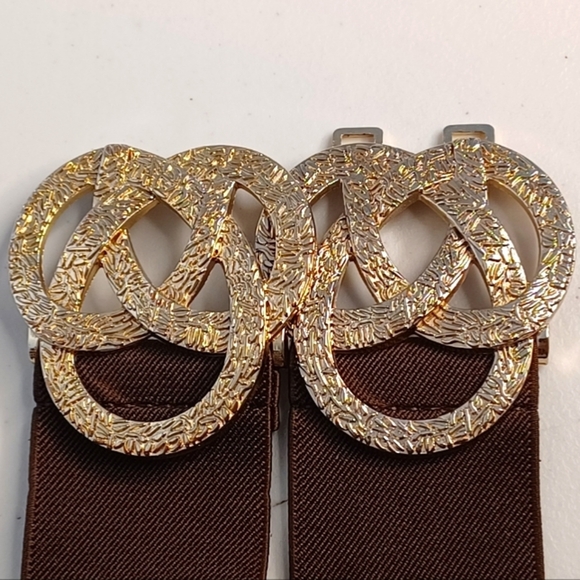 Chico’s One Size Stretch Boho Brown Gold Buckle Belt - Picture 9 of 13